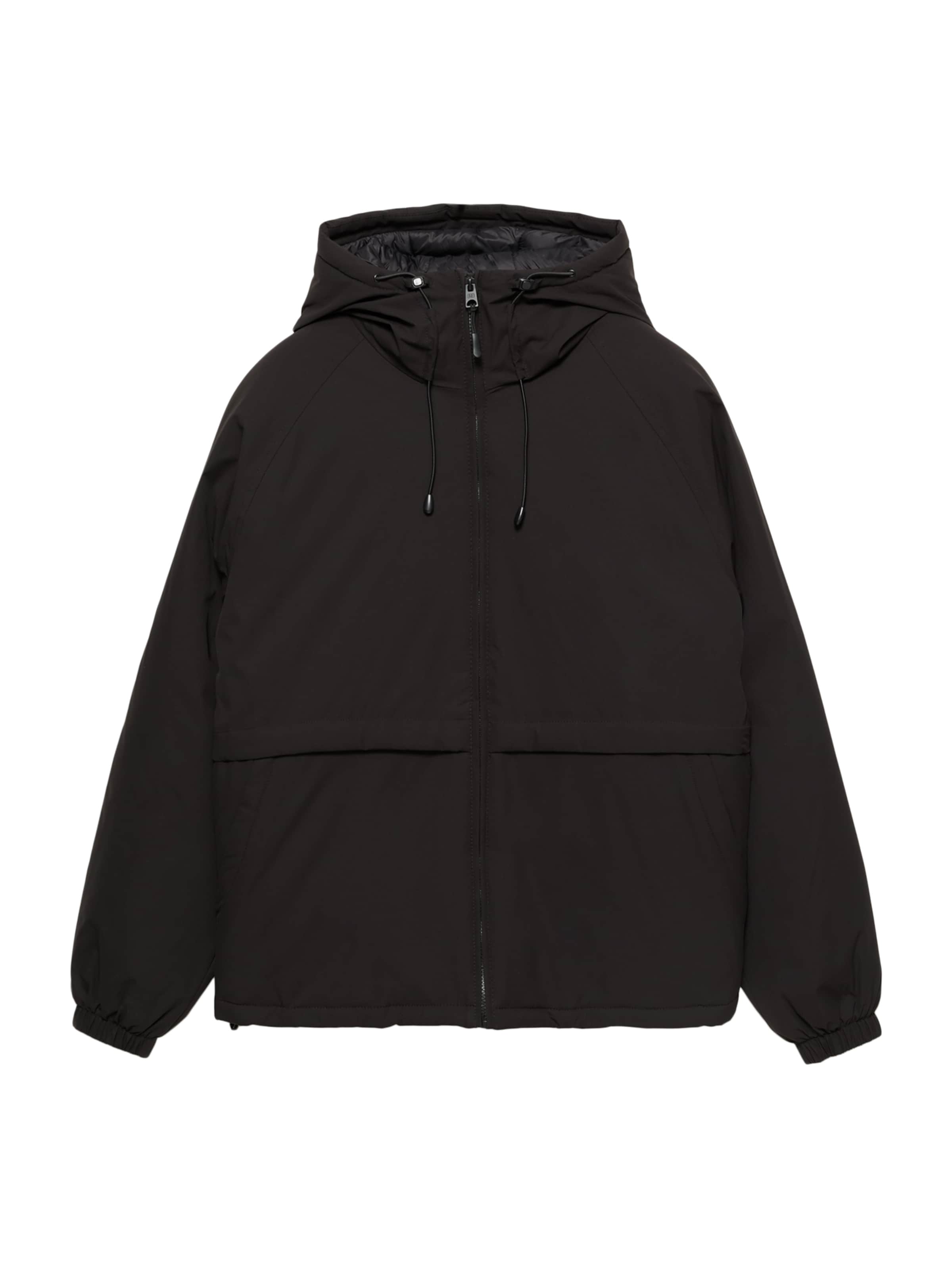 Pull&Bear Zimska jakna | črna barva: sprednja stran