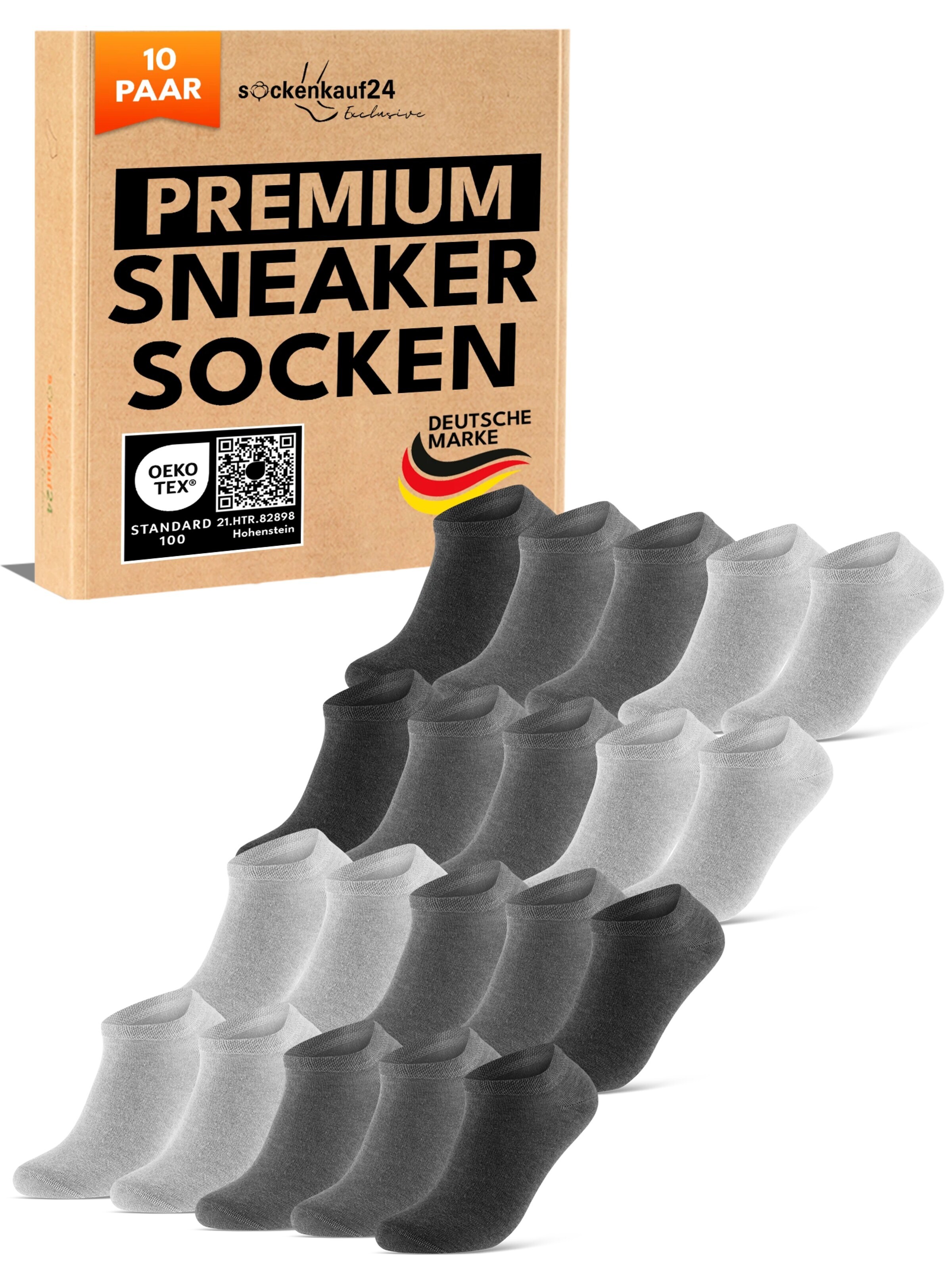 sockenkauf24 Ankle Socks 'Sneaker Socken' in Grey: front