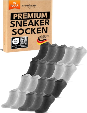 sockenkauf24 Ankle Socks 'Sneaker Socken' in Grey: front