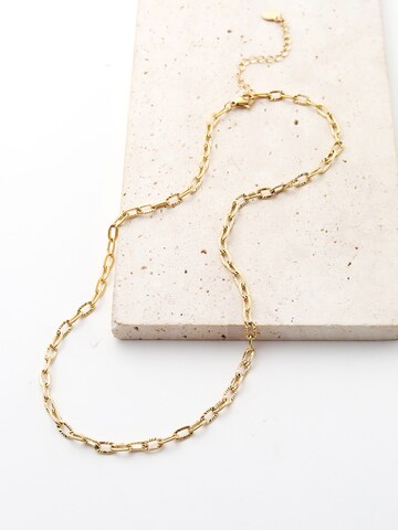 Hey Happiness - Cadena 'Textured Link' en oro