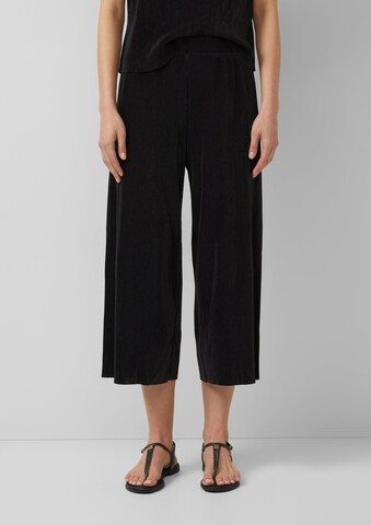 s.Oliver Wide Leg Hose in Schwarz: Vorderseite