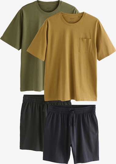 Trumpa pižama iš Next, spalva – tamsi smėlio / tamsiai mėlyna / rusvai žalia / juoda, Prekių apžvalga