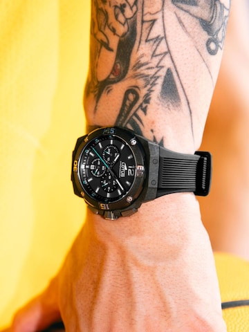 Montre à affichage analogique Lotus en noir : devant