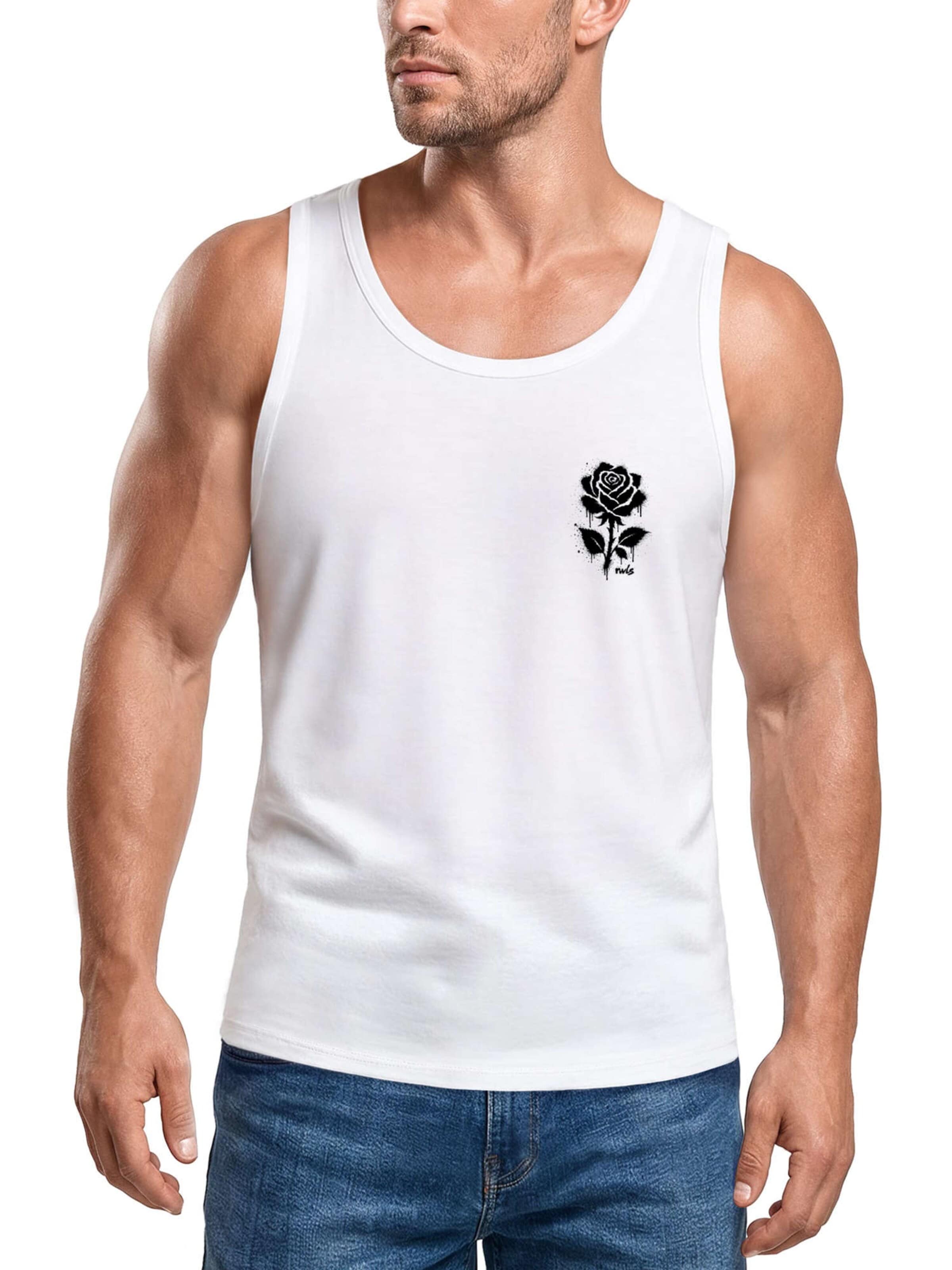 Neverless Shirt 'Graffiti Rose' in White