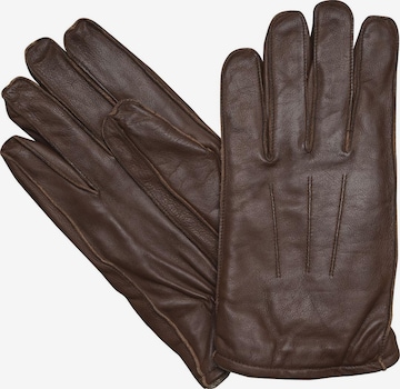 LLOYD Full Finger Gloves in Brown: front