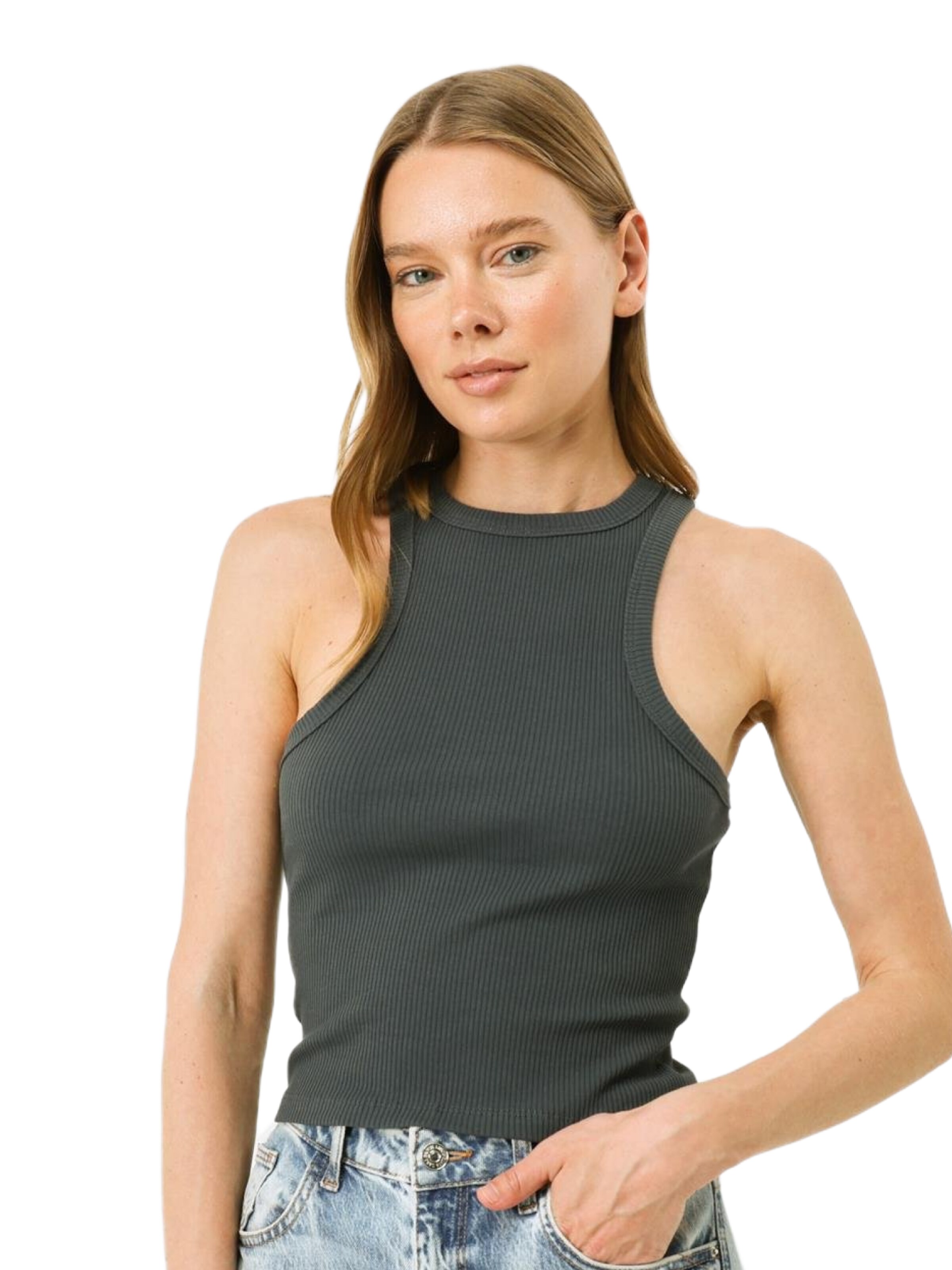 C&City Top in Grey: front