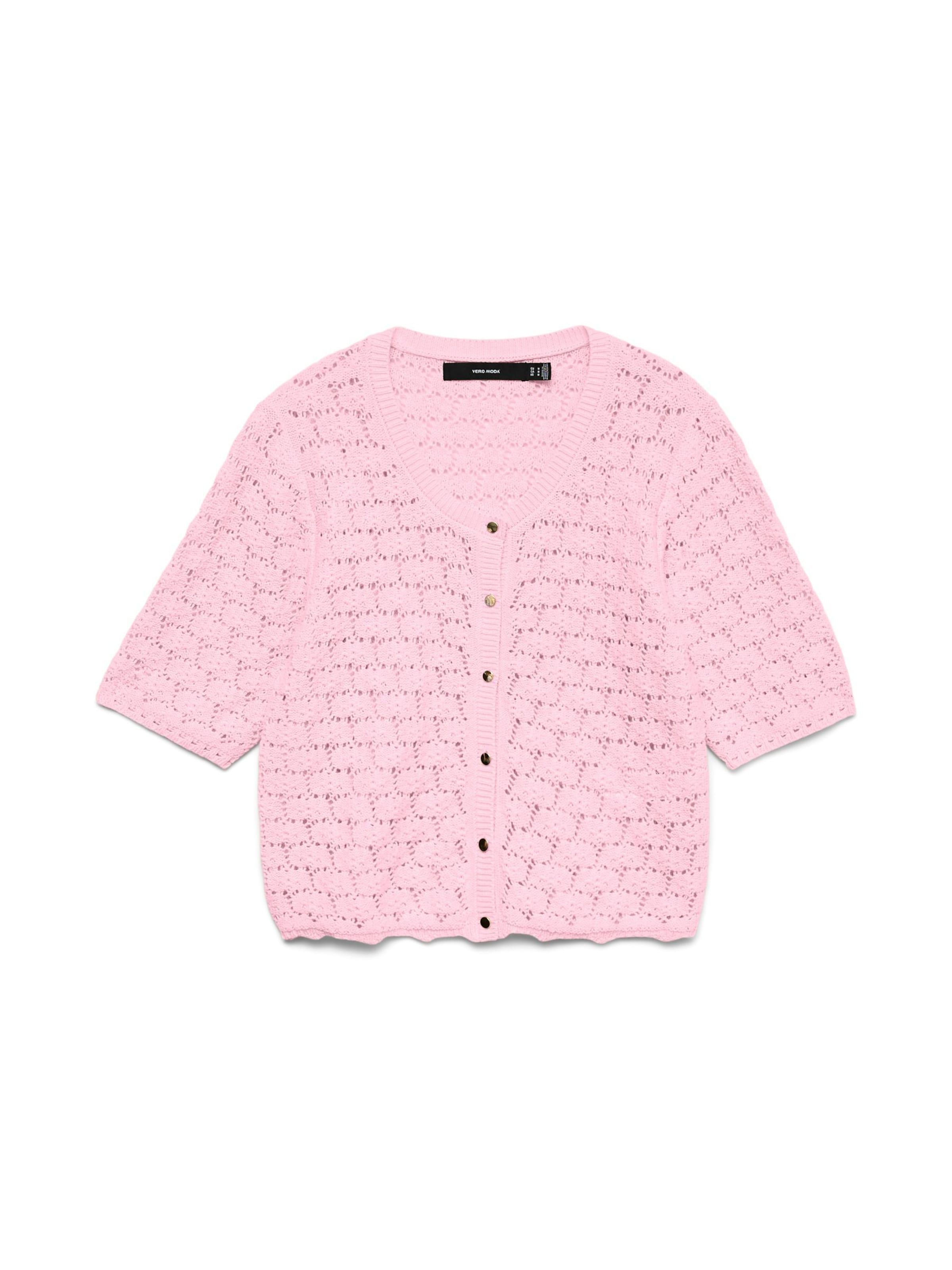 VERO MODA Gebreid vest 'VMKora' in Roze: voorkant