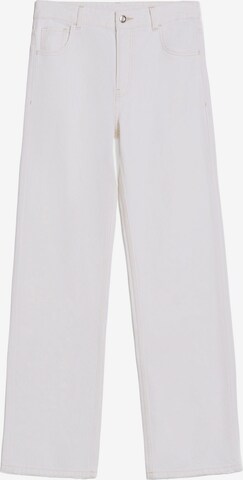 Bershka Wide leg Jeans in White: front