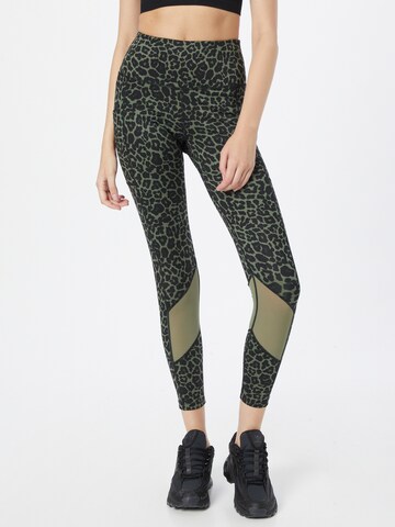 HKMX Skinny Workout Pants 'Oh My Squat' in Green: front