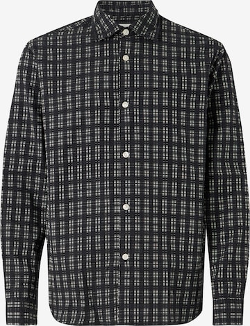 juoda SELECTED Standartinis modelis Marškiniai 'SLHREGHUNTER': priekis