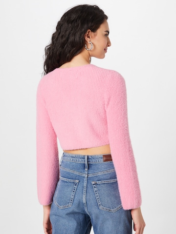 NEON & NYLON Knit cardigan in Pink