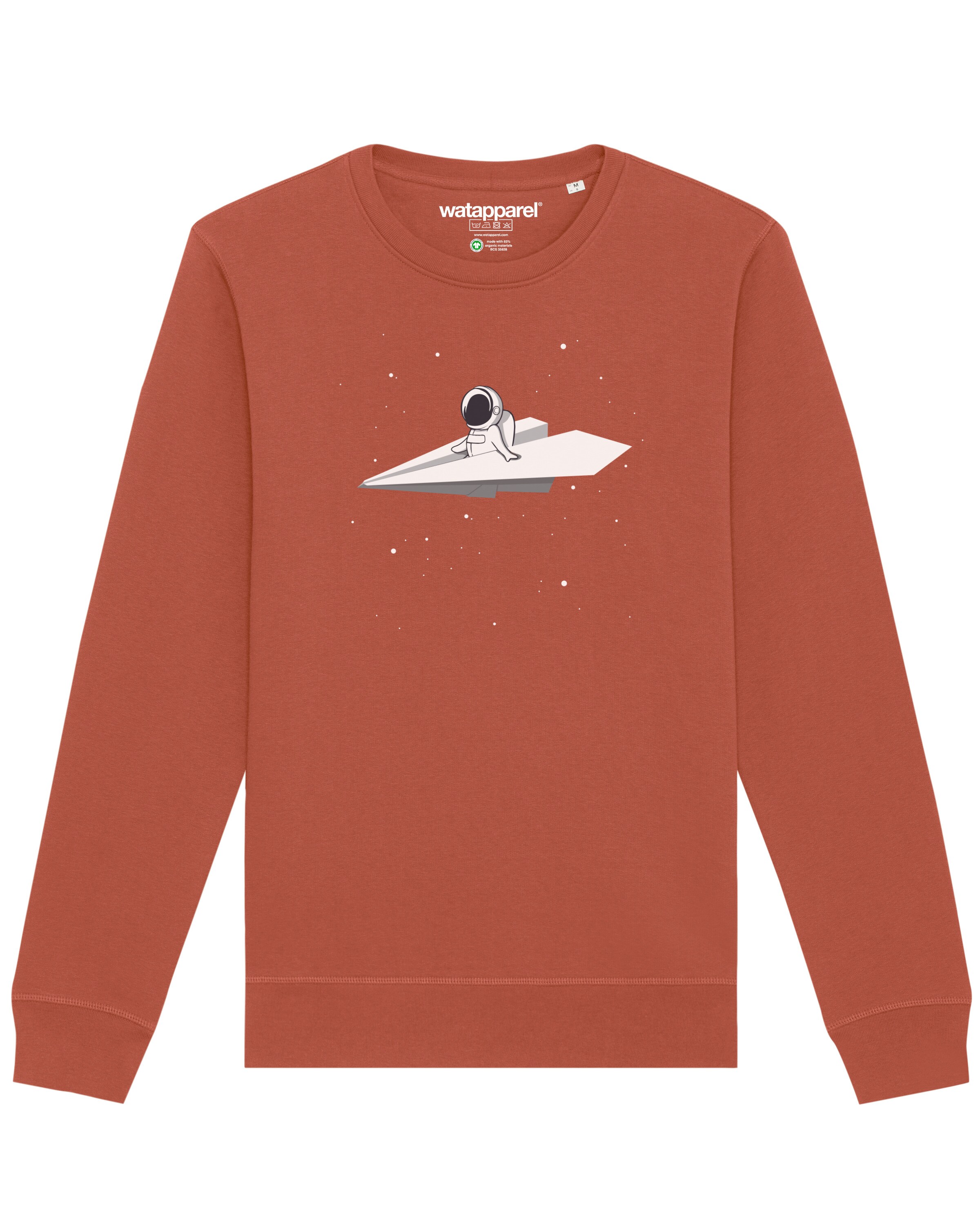 Sweat-shirt ' Fly me to the moon ' Watapparel en marron : devant