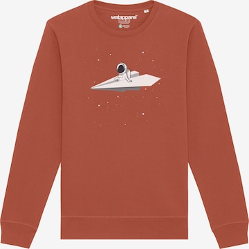 Sweat-shirt ' Fly me to the moon ' Watapparel en marron : devant
