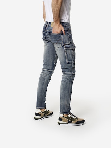 KOROSHI Slimfit Cargojeans in Blau