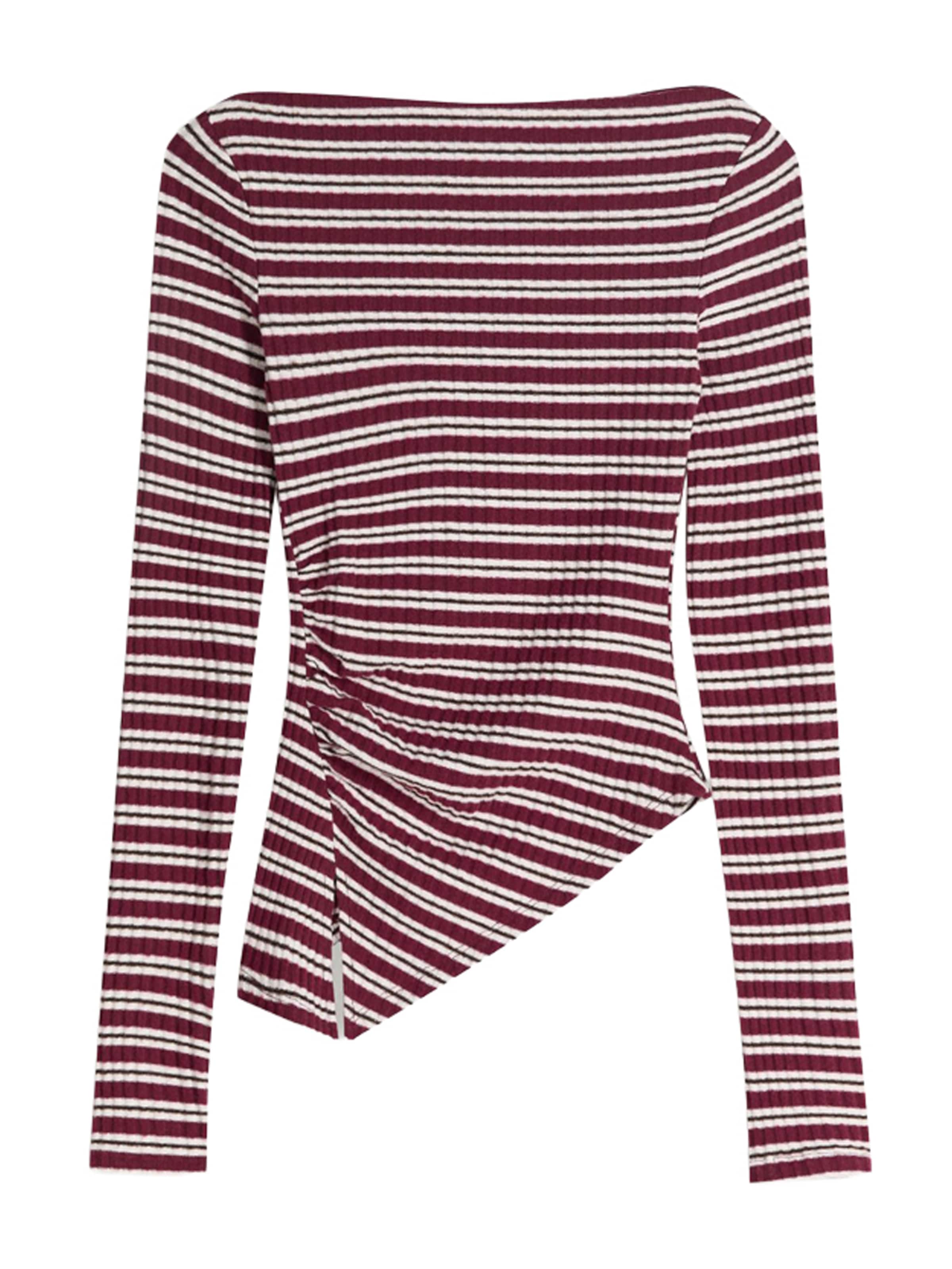 Bershka Shirt in de kleur Bordeaux / Wit, Productweergave