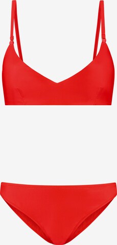 Shiwi Bustier Bikini 'LOU - SCOOP' in Rood: voorkant