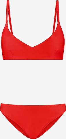 ShiwiBustier Bikini 'LOU - SCOOP' - crvena boja: prednji dio