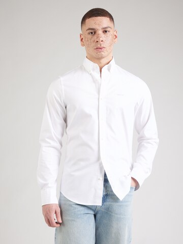 GANT Slim fit Button Up Shirt in White: front