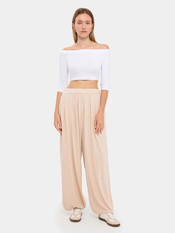 Hiccup - Perna larga Calças harem em bege