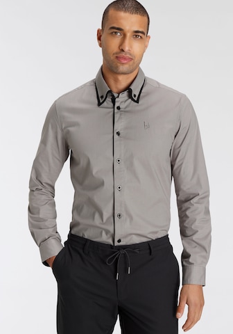 BRUNO BANANI Regular fit Business Shirt in Grey