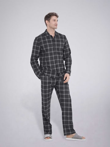 PANTONECLO Pyjama lang 'Pantoneclo Men’s Nightwear Set' in Zwart