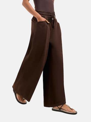 Wide Leg Pantalon à pince Friends Like These en marron : devant