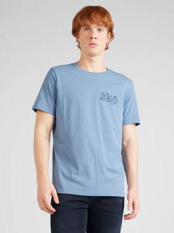 T-Shirt KnowledgeCotton Apparel en bleu : devant