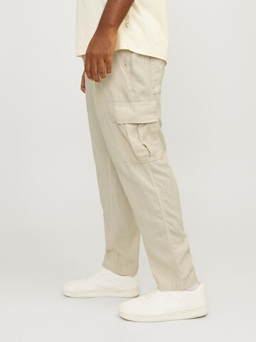 Wide Leg Pantalon cargo Jack & Jones Plus en beige