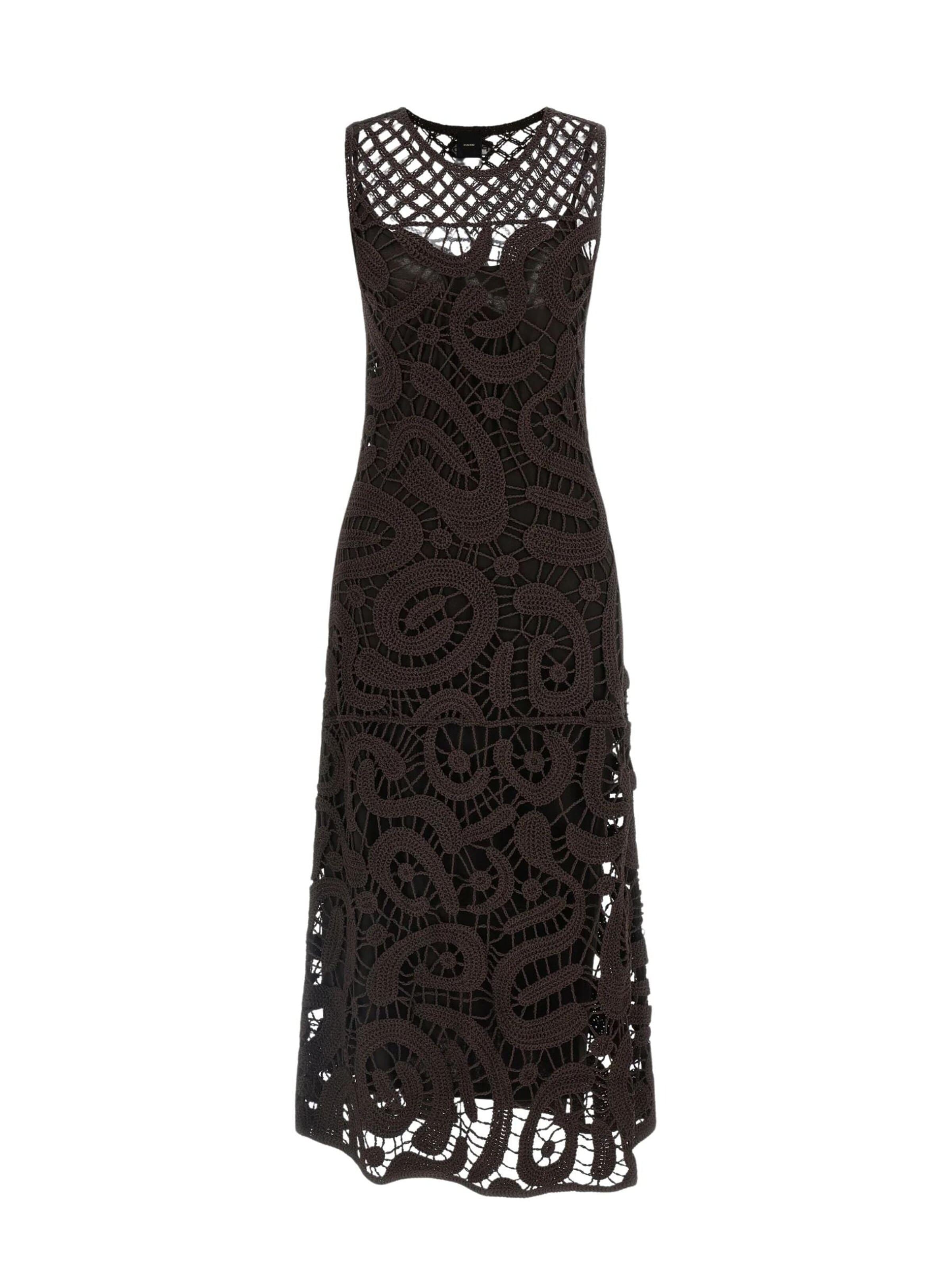Abito 'PINKO BUFERA ABITO CROCHET GEOMETRICO ABITO' di PINKO in marrone: frontale