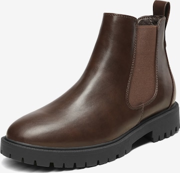 Boots 'DREAM PAIRS Damen Chelsea Boots Klassische Stiefeletten' di Dream Pairs in marrone: frontale