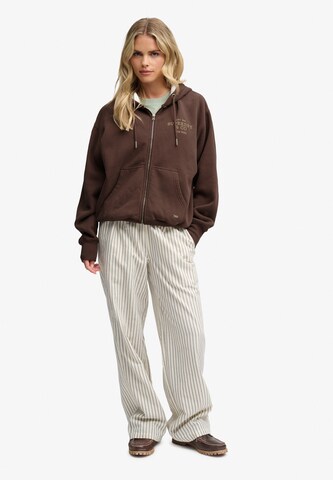 Superdry & Co Sweatjacke 'Luxe' in Braun