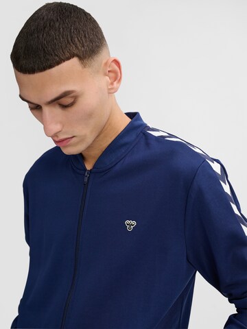 Hummel Athletic Zip-Up Hoodie 'ARCHIVE ' in Blue