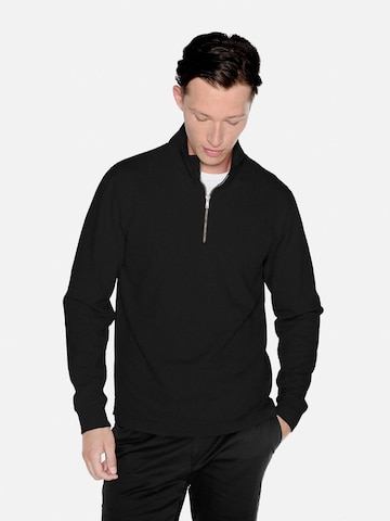 SANVT Sweatshirt 'The Half Zip Sweater' in Black: front