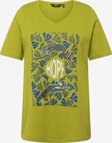 T-shirt Ulla Popken en vert : devant