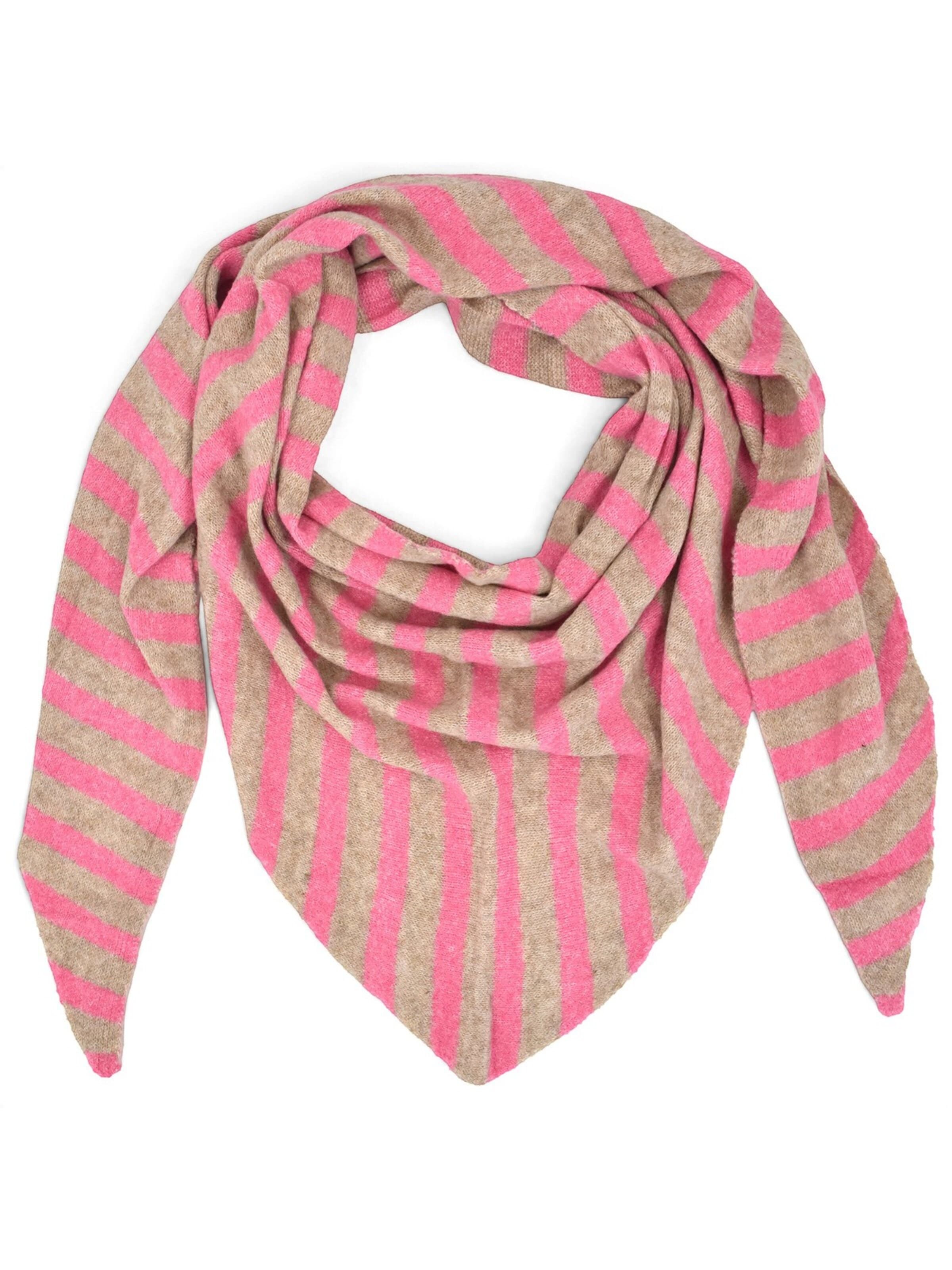 styleBREAKER Tuch 'Strick Dreieckstuch mit Streifen Muster'‌‌‌‌‌‌‌ in Pink: Vorderseite
