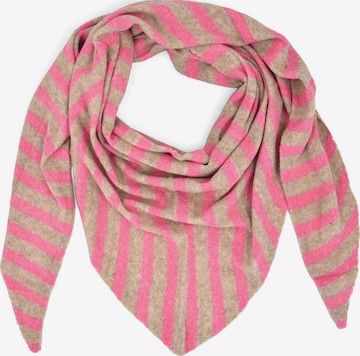 styleBREAKER Tuch 'Strick Dreieckstuch mit Streifen Muster' in Pink: Vorderseite