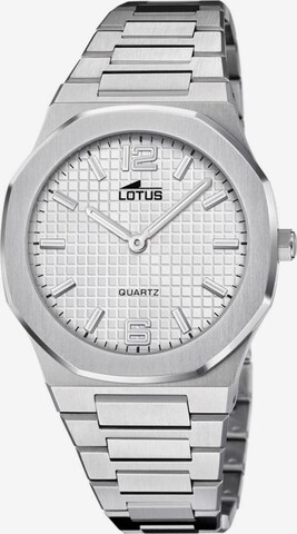 Montre à affichage analogique Lotus en argent : devant