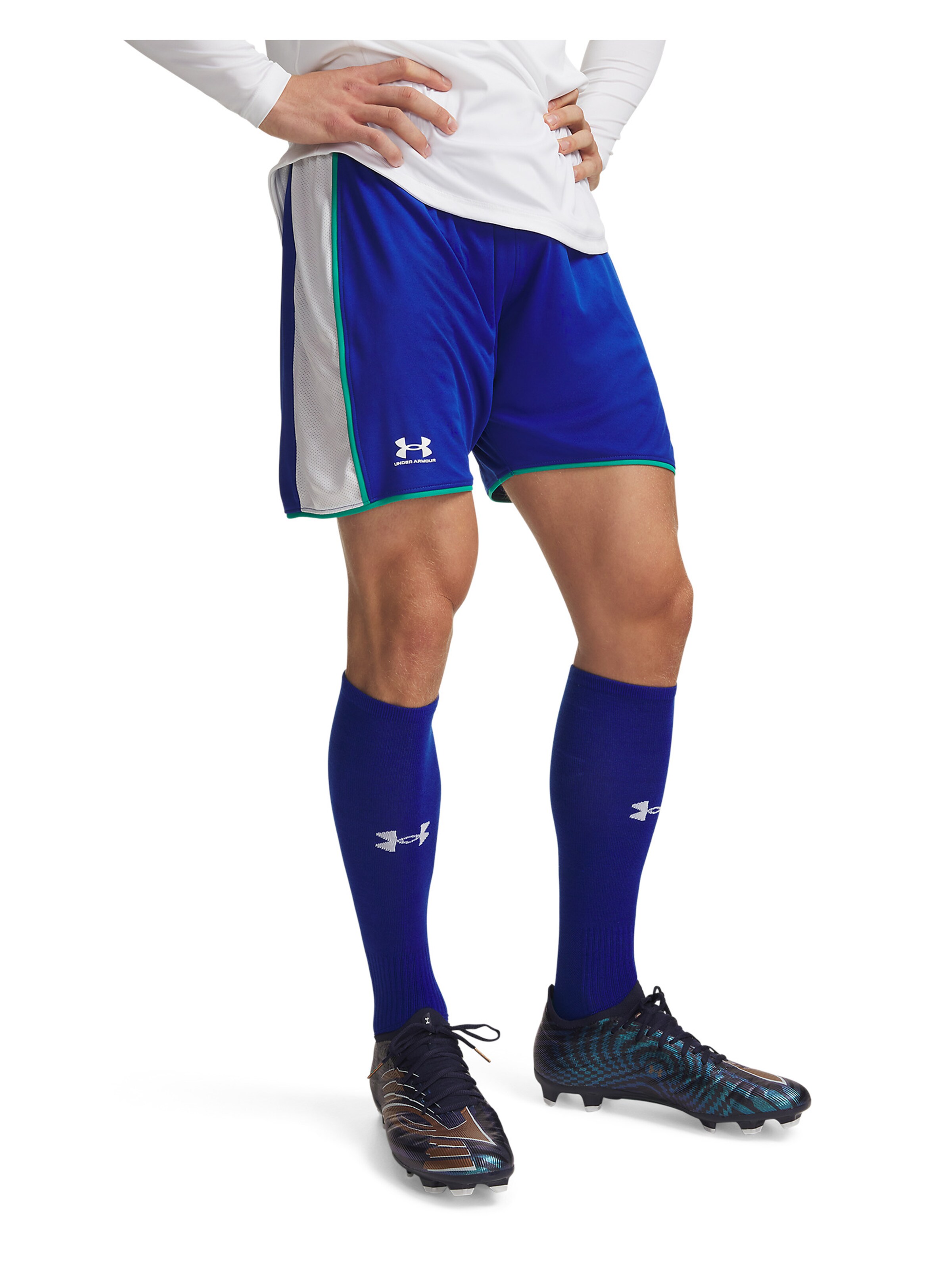 UNDER ARMOUR Regular Workout Pants in Blue: front