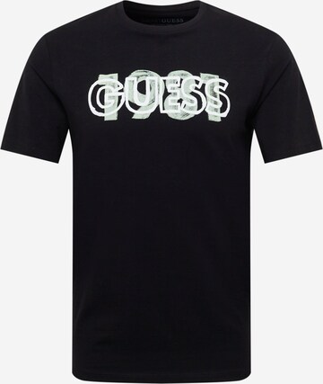 T-Shirt GUESS en noir : devant