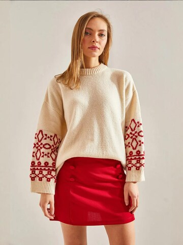 Bianco Lucci Sweater in Beige: front
