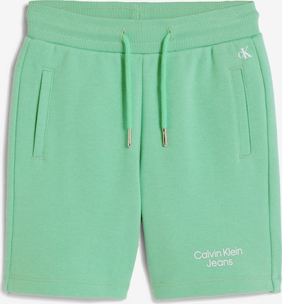 Kelnės iš Calvin Klein Jeans, spalva – pastelinė žalia / balta, Prekių apžvalga