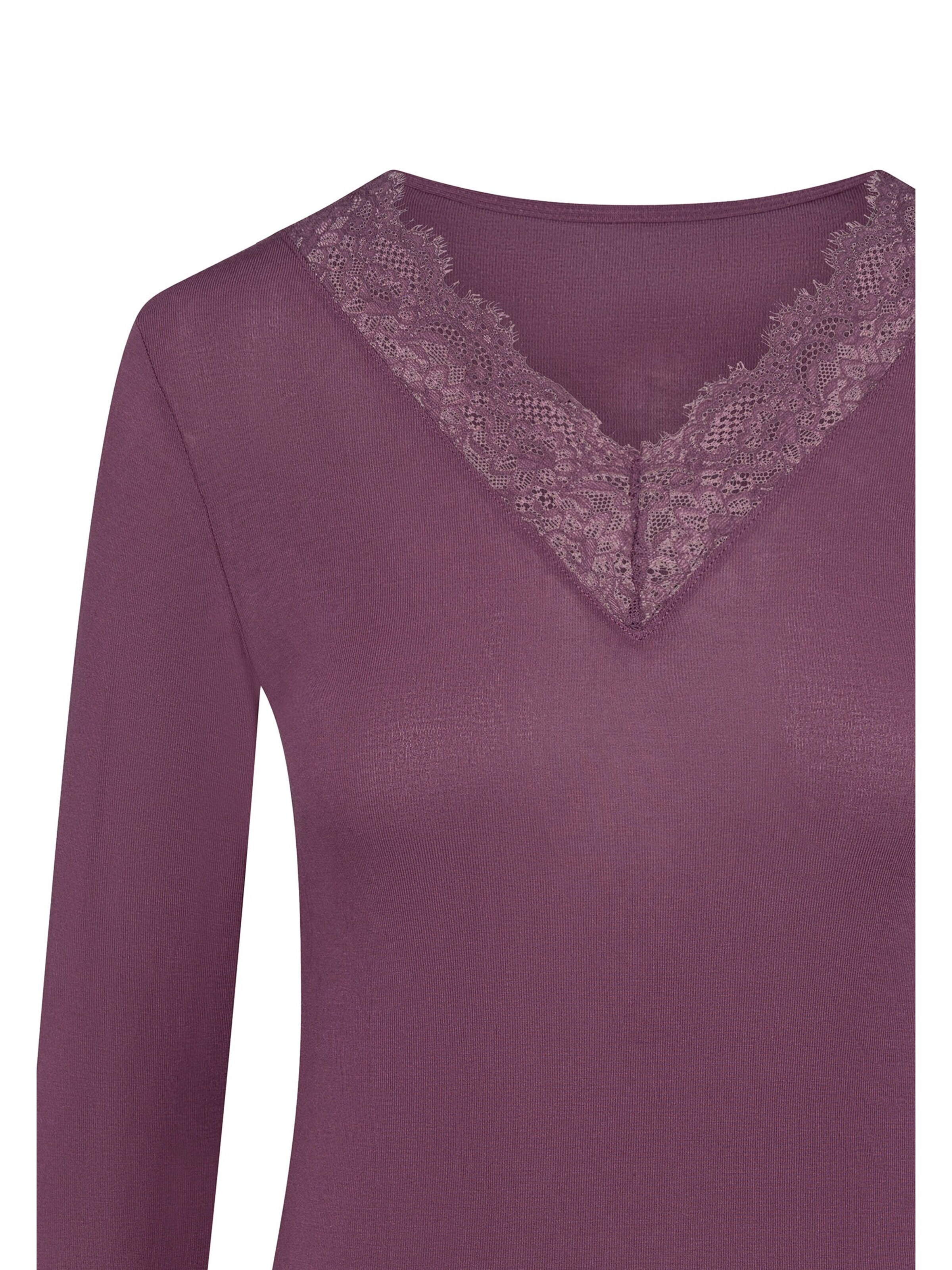 Ciocca - Camiseta térmica 'Maglia Intima con Pizzo in Cashmere Modal Scollo a V' en lila