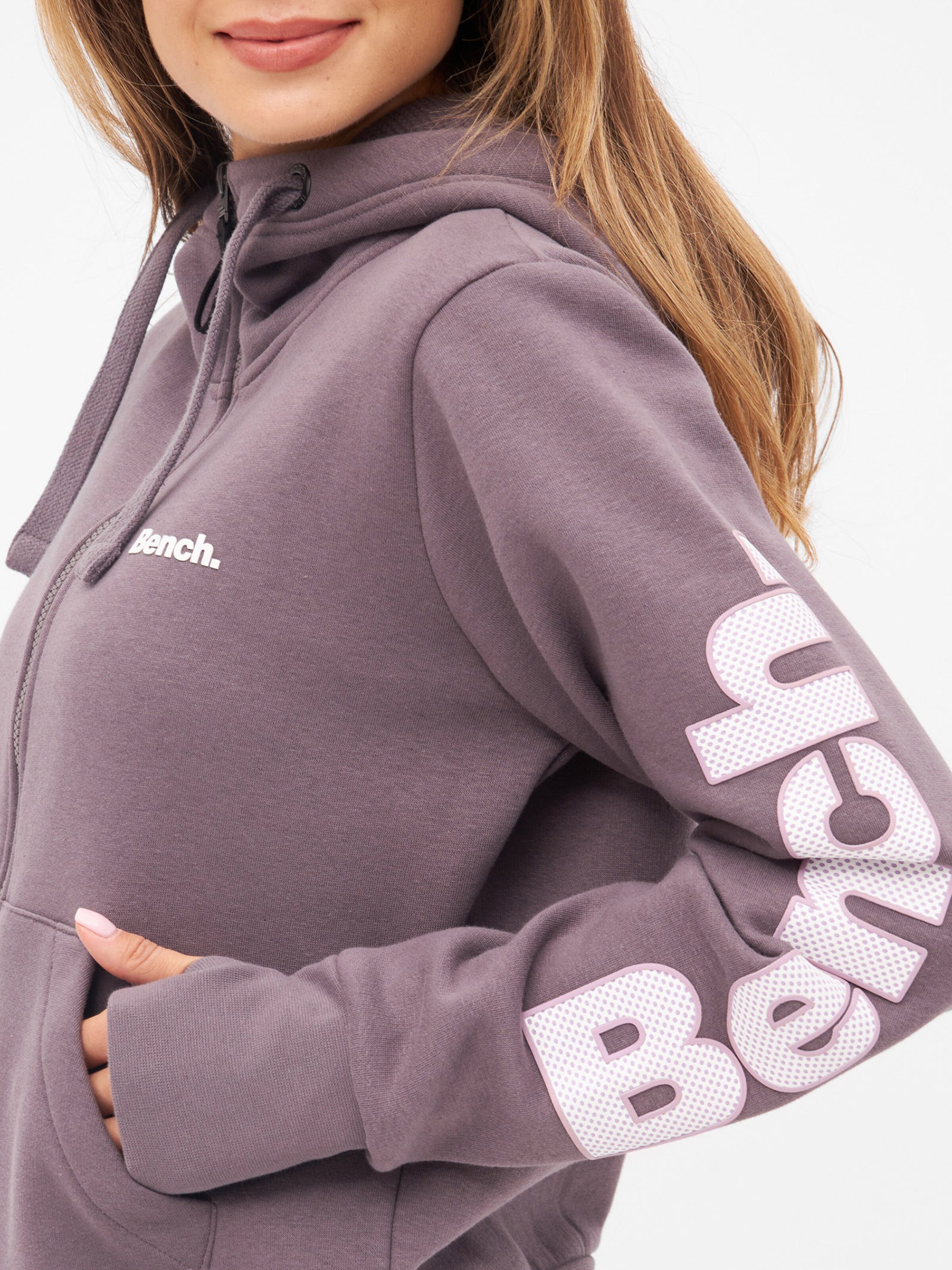 BENCH Zip Up Hoodie Phina in Taupe ABOUT YOU