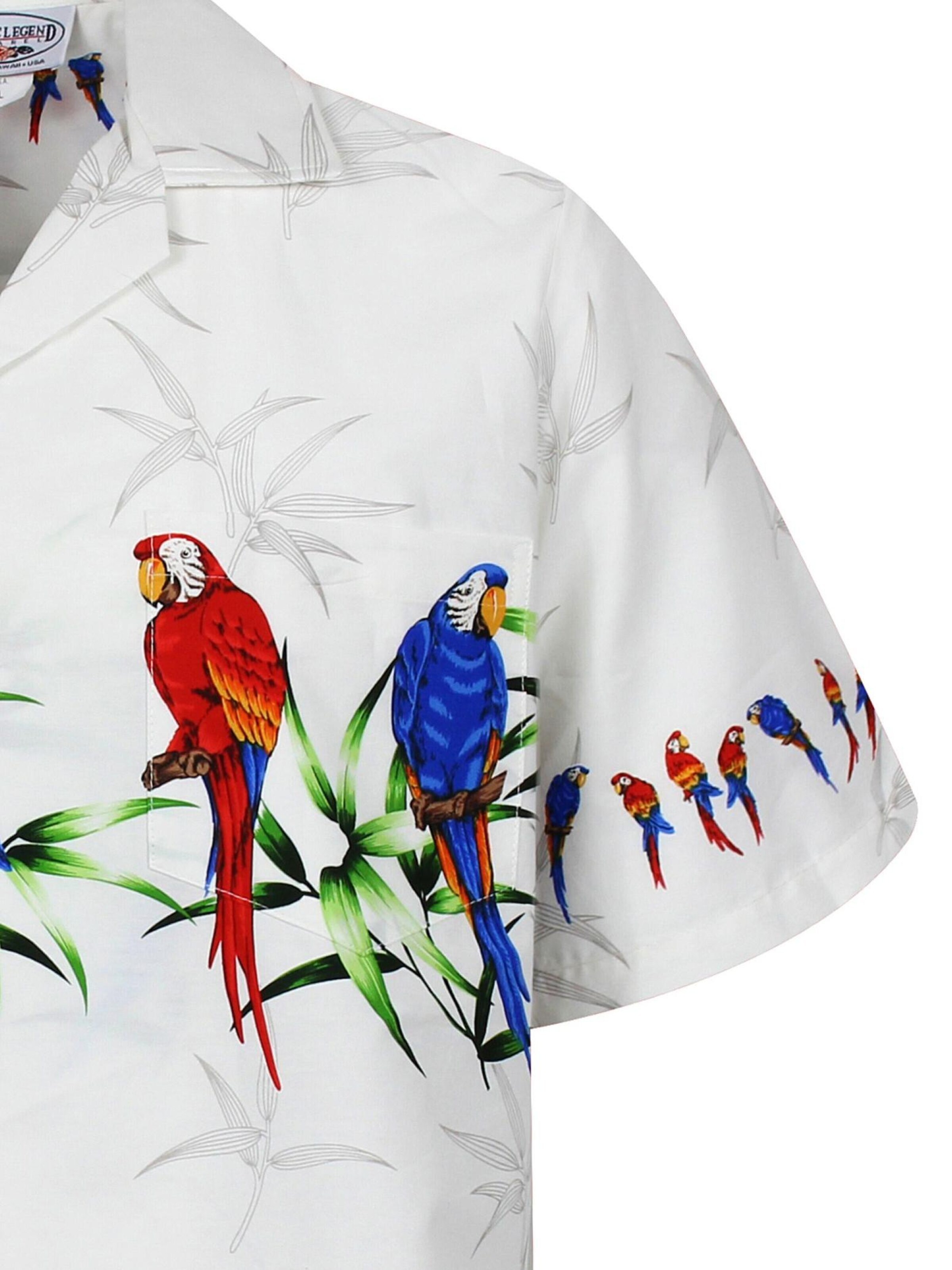 Pacific Legend Regular Fit Hemd 'Papagei'‌ in Weiß