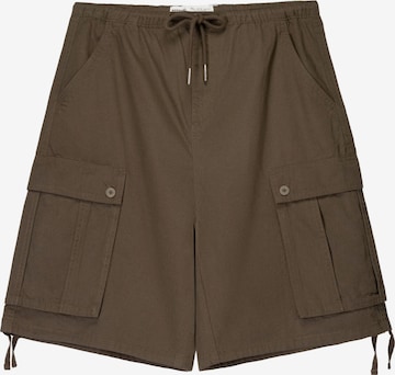 Largi Pantaloni cu buzunare de la Bershka pe bej: față