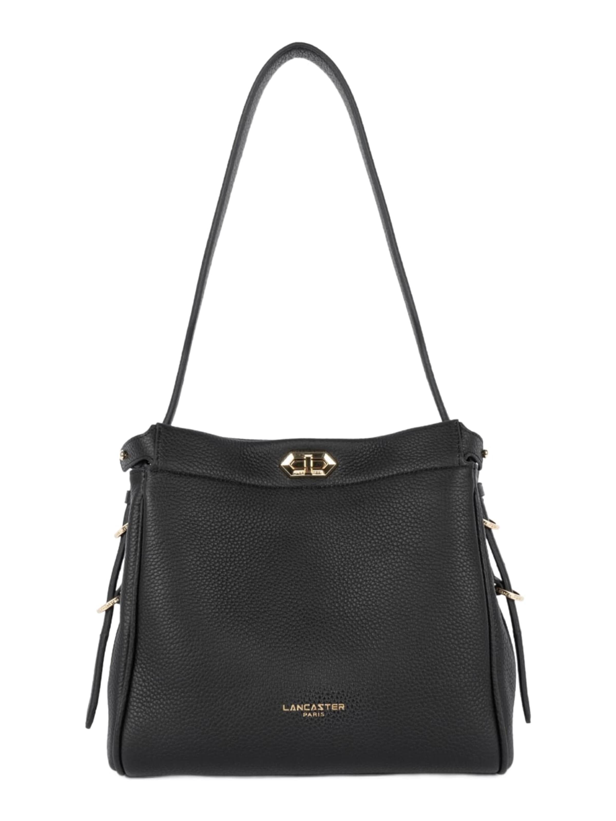 melns LANCASTER Paris Pleca soma 'Lancaster Sac hobo Avec fermoir M Lady ROMY Noir': no priekšpuses