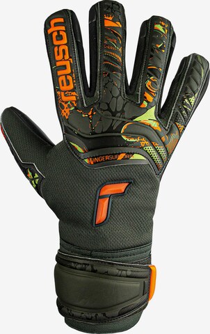 REUSCH Athletic Gloves 'Attrakt Grip Evolution Finger Support' in Black