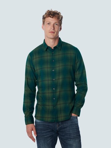 No Excess Regular fit Overhemd in Groen: voorkant