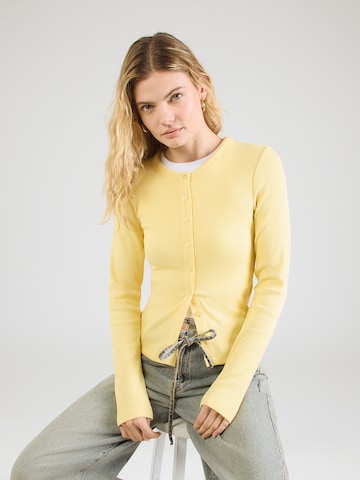 JJXX Knit Cardigan 'JXFIFI' in Yellow: front