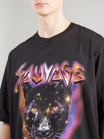 Maglietta 'SAUVAGE-PANTHER' di Versace Jeans Couture in nero
